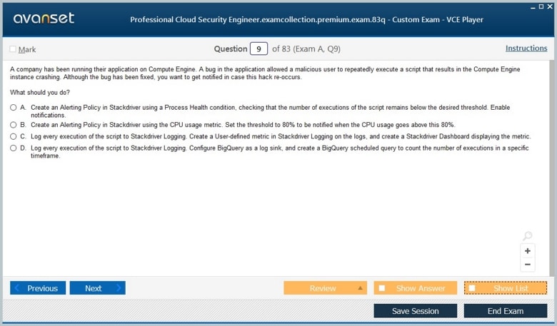 Professional Cloud Security Engineer Premium VCE Screenshot #1